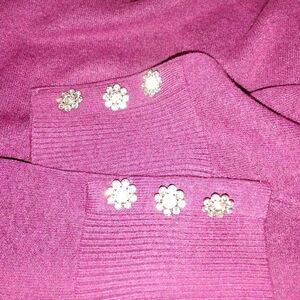 TAHARI MOCK TURTLE WITH RHINESTONE BUTTONS
